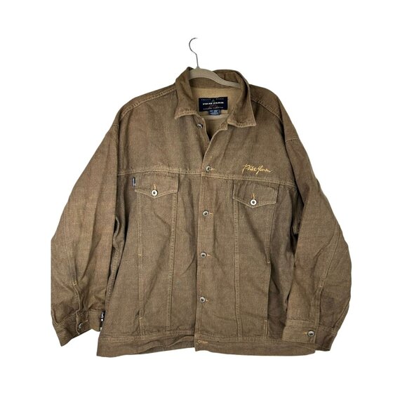 Phat Farm Other - Phat Farm Mens Denim Jean Jacket XXXL Button Up Front Coat Brown VTG